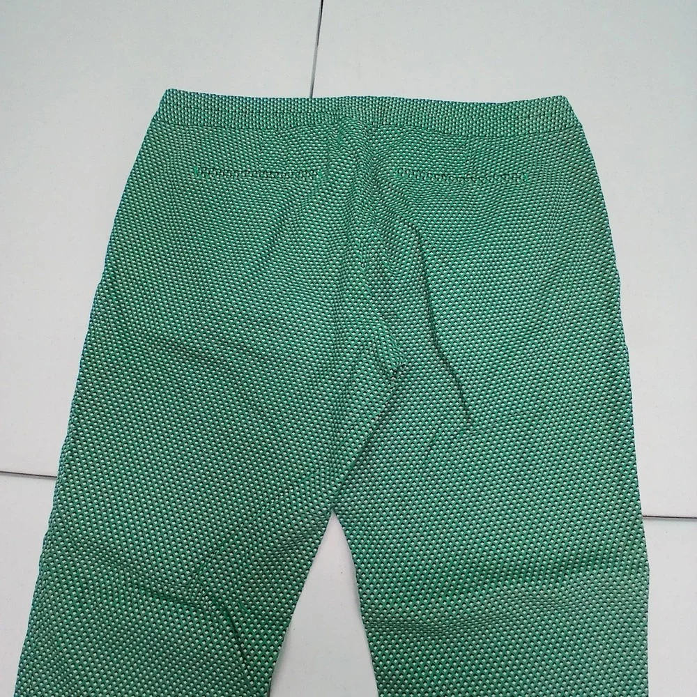 Banana Republic Hampton Fit Pants 6 Green‎ Geometric Honeycomb Workwear Preppy